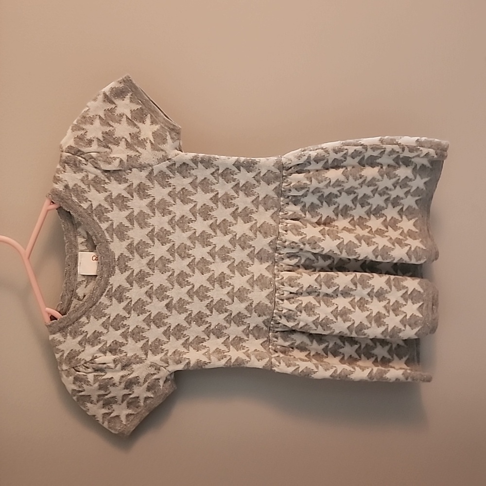 12m silver sparkle with stars sweater dress
